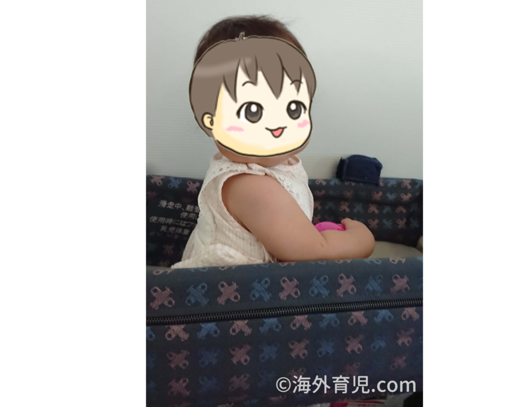 バシネット(飛行機内容ベビーベッド)の写真