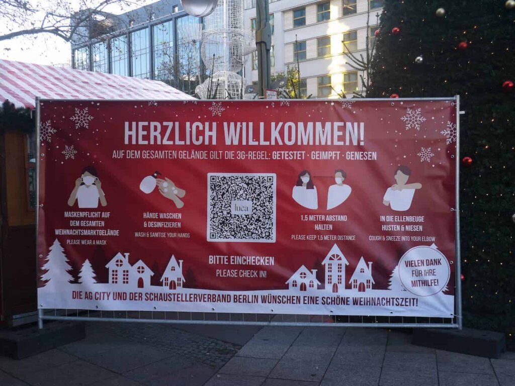ドイツベルリンクリスマスマーケットのコロナ対策