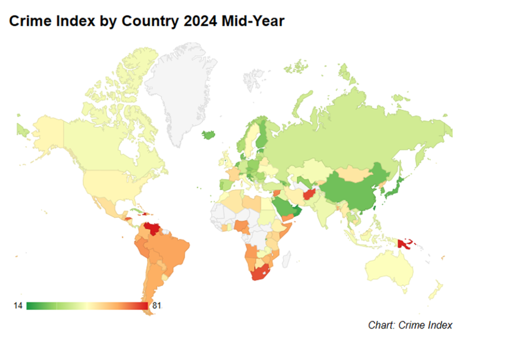 国別犯罪指数2024年半ば